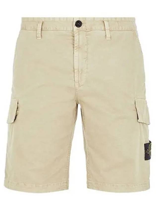 Logo Patch Cargo Bermuda Shorts Beige - STONE ISLAND - BALAAN 2