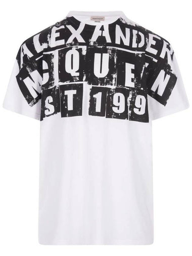 Punk Logo Print Short Sleeve T-Shirt White - ALEXANDER MCQUEEN - BALAAN 1