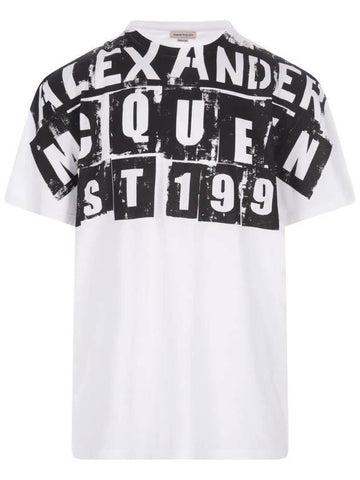 Punk Logo Print Short Sleeve T-Shirt White - ALEXANDER MCQUEEN - BALAAN 1