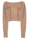 Le Alzou Cropped Mohair Cardigan Light Brown - JACQUEMUS - BALAAN 9