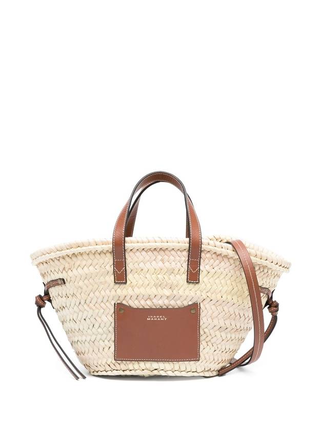 Cadix Mini Raffia Basket Tote Bag Cognac - ISABEL MARANT - BALAAN 1