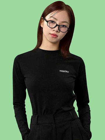 Basic Spring Innerity Long Sleeve T-Shirt Black MCSS24TS5BK - MACKY - BALAAN 1