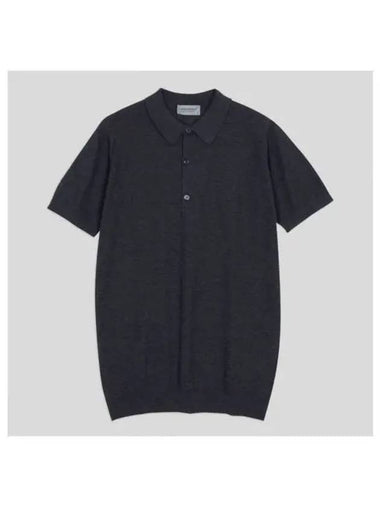 Roth Knit Pique Collar Shirt Charcoal - JOHN SMEDLEY - BALAAN 1