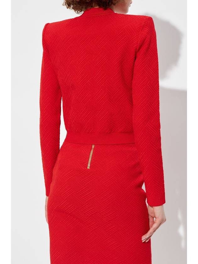 Balmain Snap Button Cardigan, Women's, Red - BALMAIN - BALAAN 4