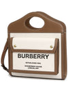 Mini Two-Tone Canvas And Leather Pocket Bag Natural Malt Brown - BURBERRY - BALAAN 3