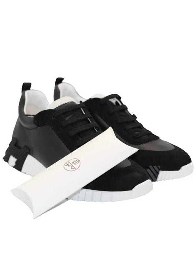 Bouncing Leather Low Top Sneakers Noir - HERMES - BALAAN 4