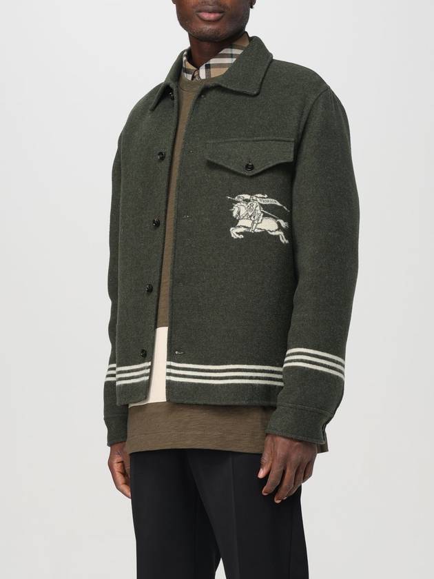 EKD Wool Overshirt Jacket Dark Green - BURBERRY - BALAAN 5