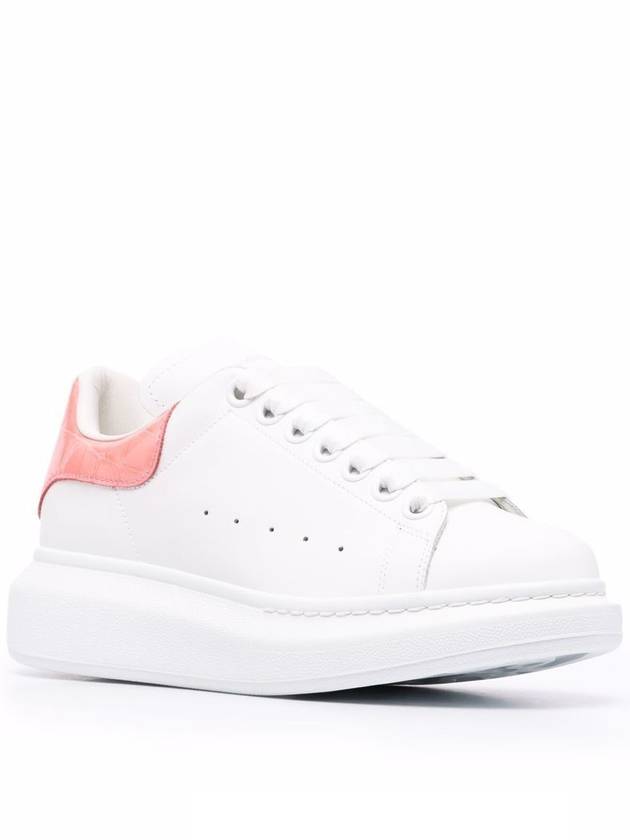 Oversized Pastel Pink Tab Low Top Sneakers White - ALEXANDER MCQUEEN - BALAAN 4