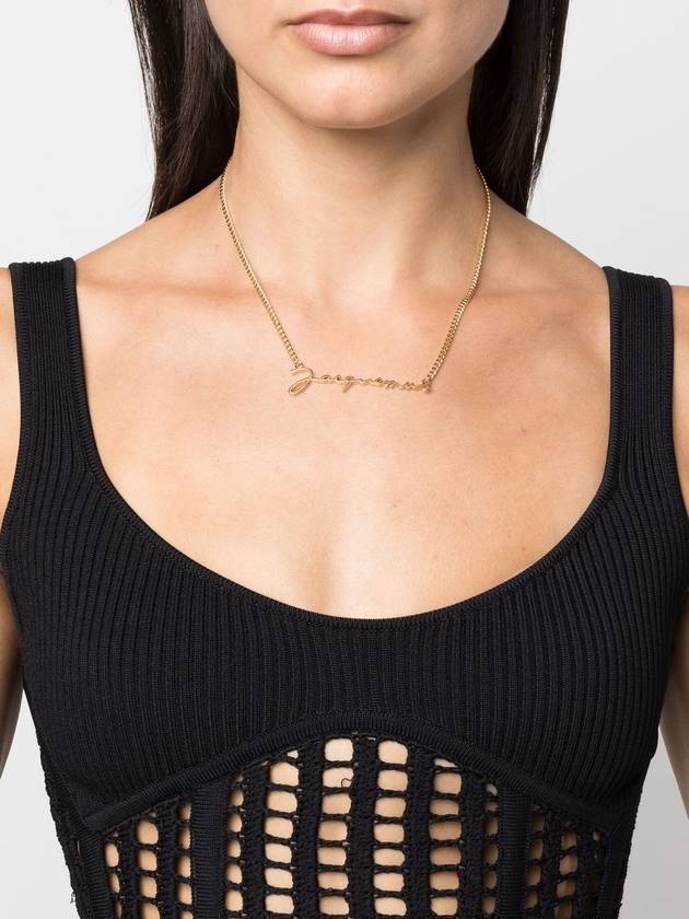 La Chain Signature Logo Chain Necklace Gold - JACQUEMUS - BALAAN 3