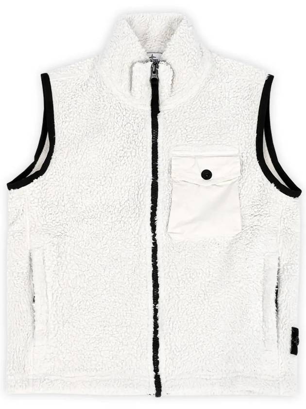 Kids Wappen Patch Fleece Vest Ivory - STONE ISLAND - BALAAN 4