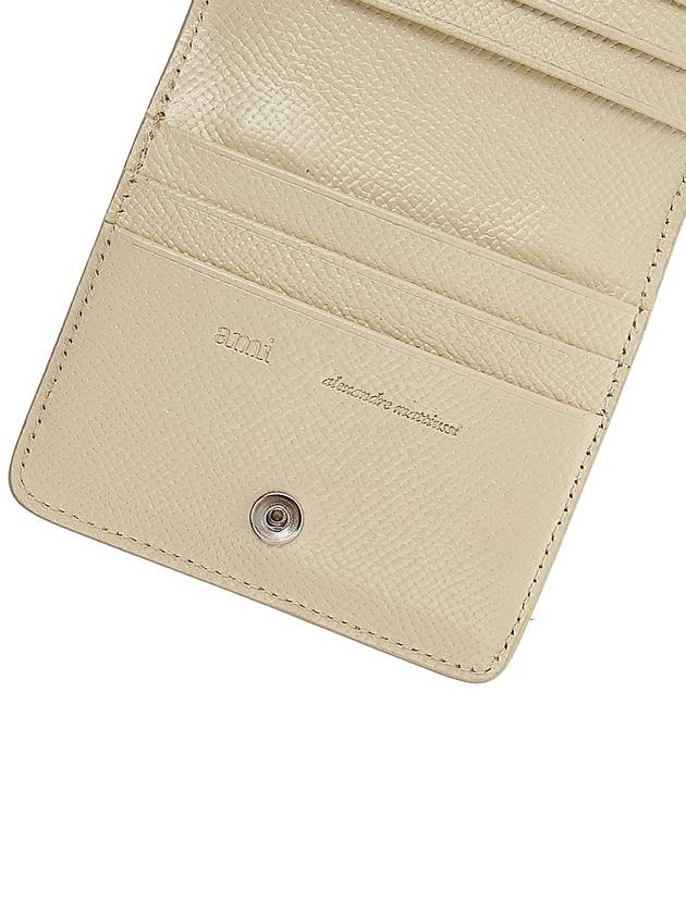 Heart Logo Strap Card Wallet Ivory - AMI - BALAAN 10