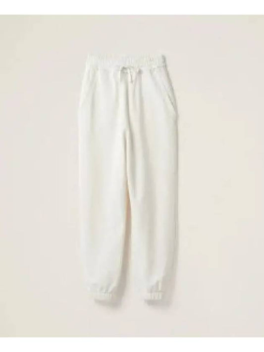 Embroidered cotton jogger pants white MJP28312MIF0009 975326 - MIU MIU - BALAAN 1