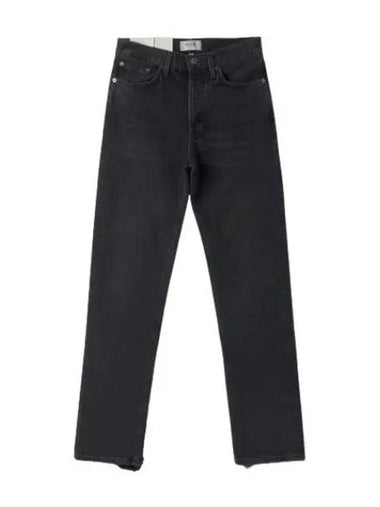 A Goldie Luna mid rise straight denim pants black - AGOLDE - BALAAN 1