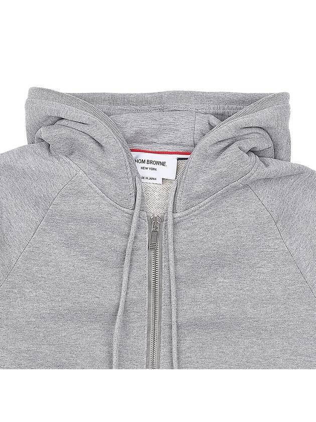 Engineered 4 Bar Diagonal Zip Up Hoodie Light Grey - THOM BROWNE - BALAAN 4