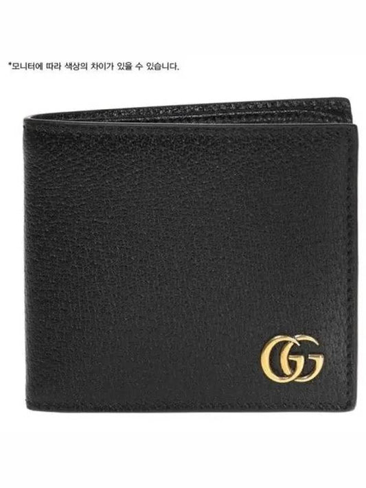 GG Marmont Leather Bi Fold Wallet Black Gold - GUCCI - BALAAN 2