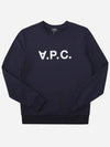 Men's VPC Logo Print Crew Neck Sweatshirt Navy - A.P.C. - BALAAN 3