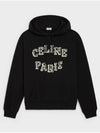 Embroided Logo Loose Cotton Hoodie Black - CELINE - BALAAN 2