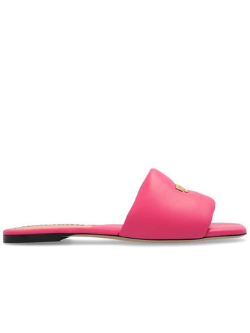 Moschino Leather Slides, Women's, Pink - MOSCHINO - BALAAN 1