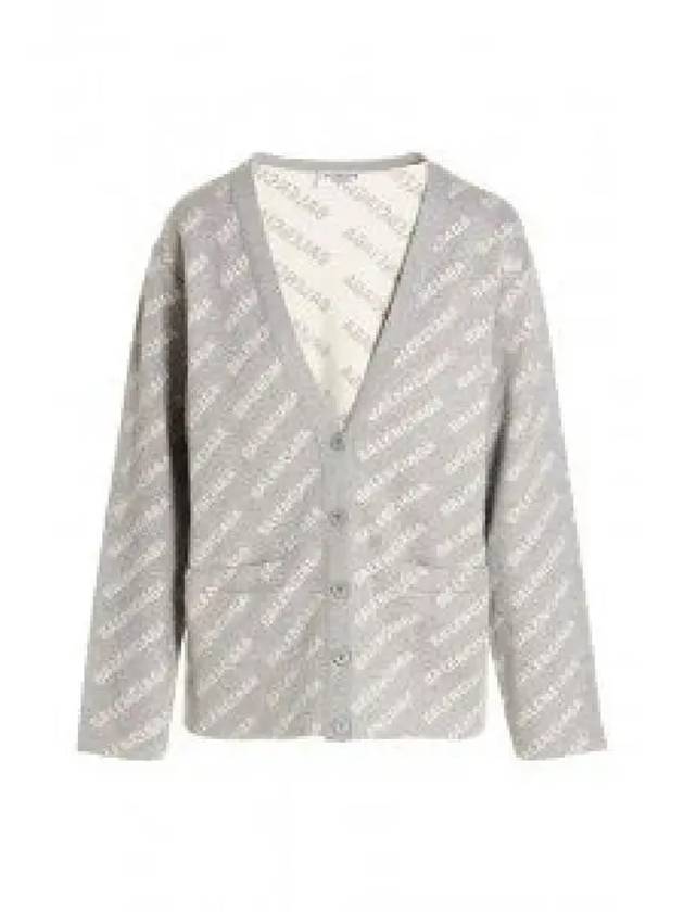 wool over logo pattern cardigan Grey - BALENCIAGA - BALAAN 2