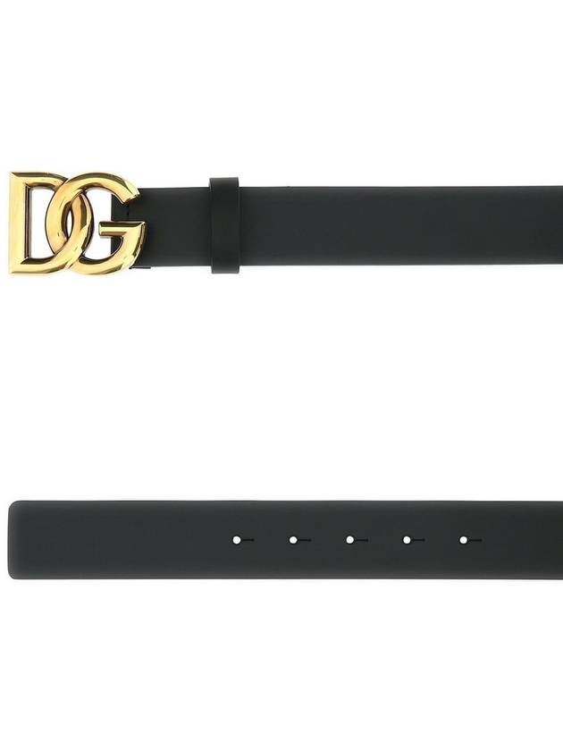 Men's DG Logo Leather Belt Brown - DOLCE&GABBANA - BALAAN 4