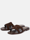 Women's Square Toe Suede Slide Slippers Brown - TOD'S - BALAAN 4