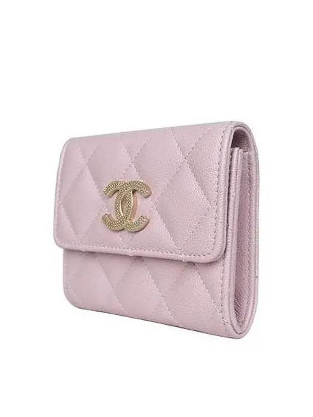 AP3049 COCO gold logo pink caviar skin classic card wallet - CHANEL - BALAAN 3