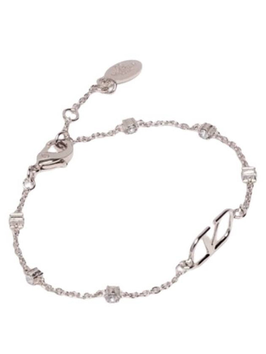 Swarovski V logo crystal bracelet silver - VALENTINO - BALAAN 2