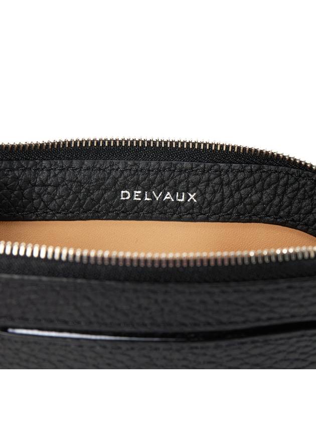 Pin D Soft Grain Leather Card Wallet Black - DELVAUX - BALAAN 6