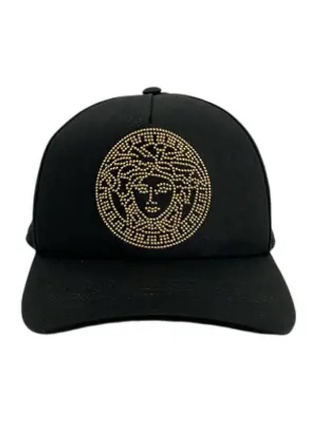 Gold Stud Medusa Ball Cap Black - VERSACE - BALAAN 1