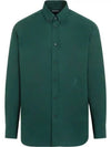 Cotton Oxford Long Sleeve Shirt Green - BURBERRY - BALAAN 2