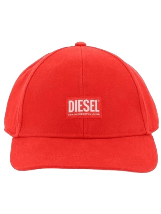 Corry Jacq Wash Logo Patch Base Ball Cap Red - DIESEL - BALAAN 1