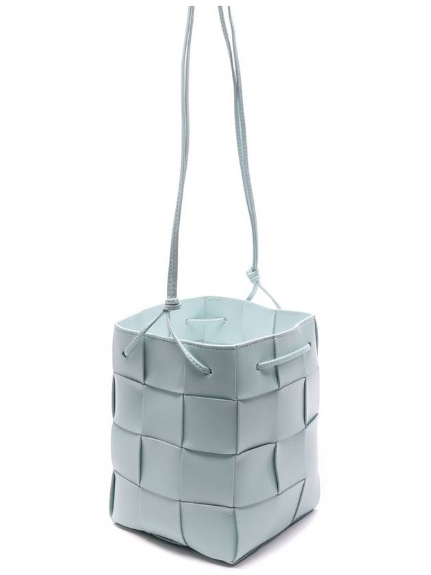 Intrecciato Cassette Small Bucket Bag Teal Washed - BOTTEGA VENETA - BALAAN.