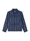 Weave Over Long Sleeve Shirt Blue - KENZO - BALAAN 2