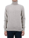 Heart Logo Cashmere Turtleneck Beige - AMI - BALAAN 2