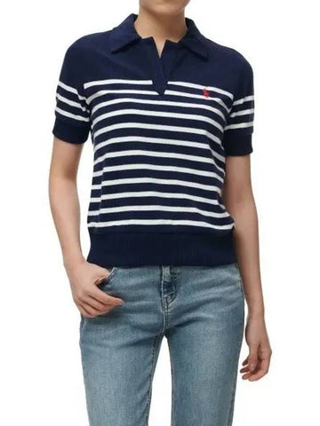 W striped terry shirt navy - POLO RALPH LAUREN - BALAAN 1