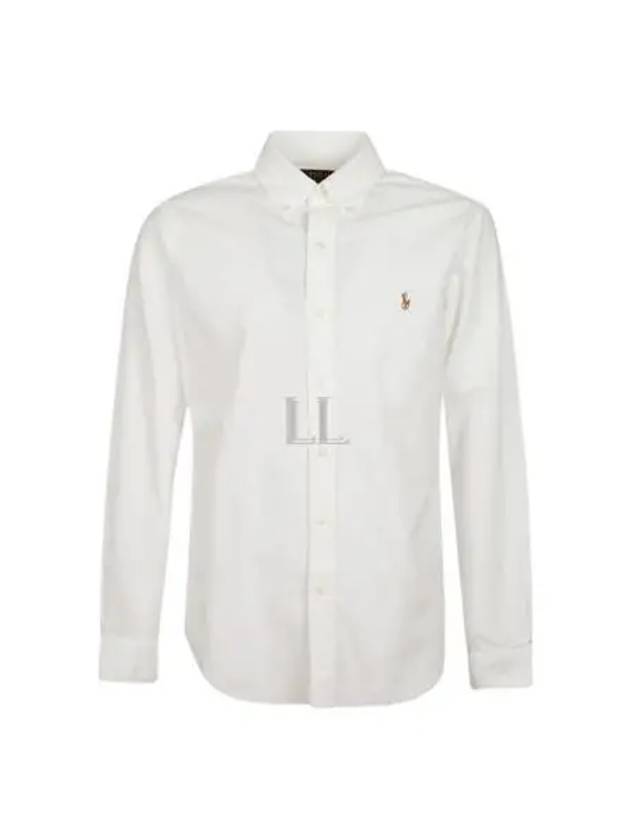 Embroidery Pony Oxford Long Sleeve Shirt White - POLO RALPH LAUREN - BALAAN 2