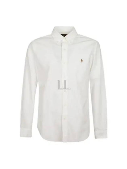 Embroidery Pony Oxford Long Sleeve Shirt White - POLO RALPH LAUREN - BALAAN 2