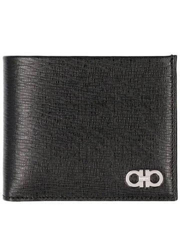 Gancini Half Wallet Black - SALVATORE FERRAGAMO - BALAAN 1