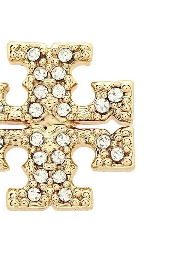 Crystal Logo Stud Earrings Gold - TORY BURCH - BALAAN 5