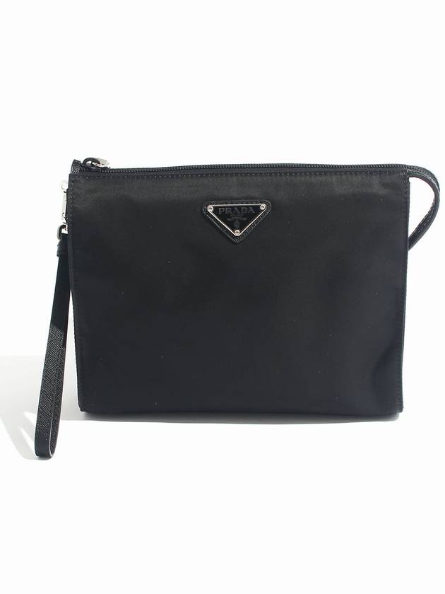 Re-Nylon Zipper Clutch Bag Black - PRADA - BALAAN 2