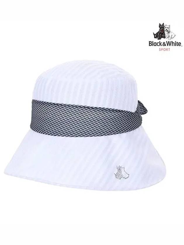 Terrier Embroidery Ribbon Hat 8643LZSPWHITE - BLACK&WHITE - BALAAN 1