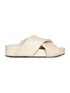 Women's Padded Cross Strap Slippers Pale Pink - JIL SANDER - BALAAN 1