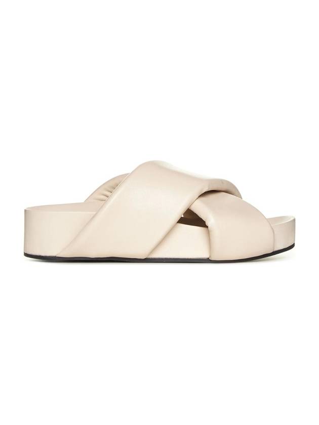 Women's Padded Cross Strap Slippers Pale Pink - JIL SANDER - BALAAN 1