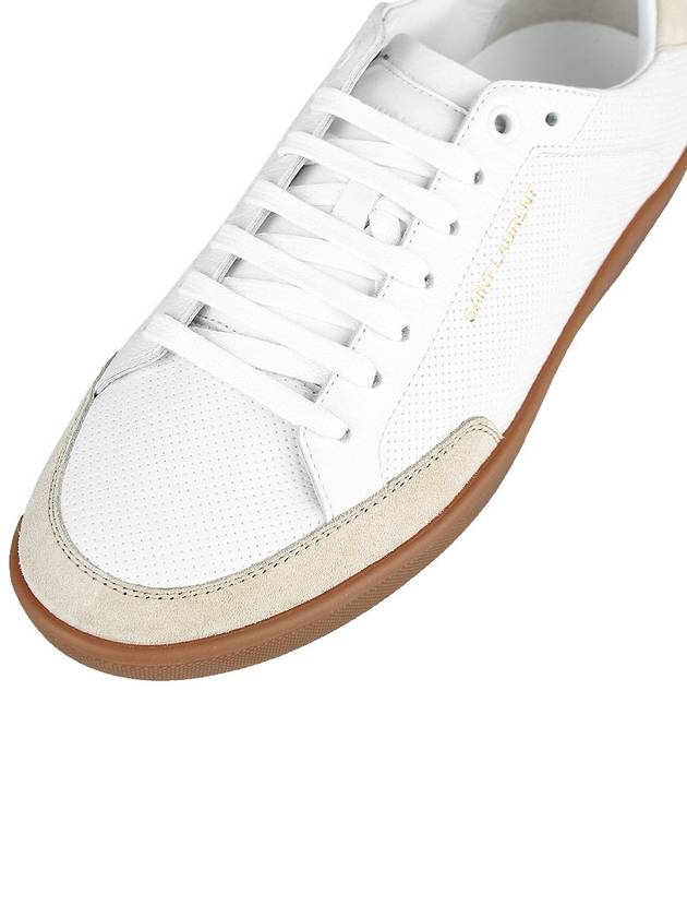 Court Classic Perforated Beige Tab Low Top Sneakers White - SAINT LAURENT - BALAAN 8