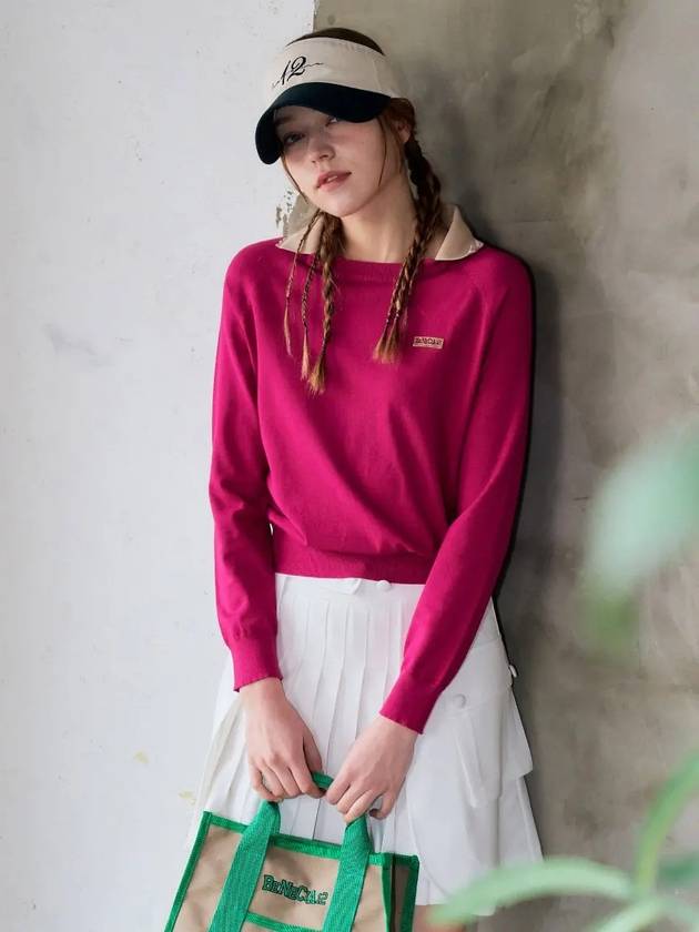 Lauren R knit collar magenta - BENECIA12 - BALAAN 3