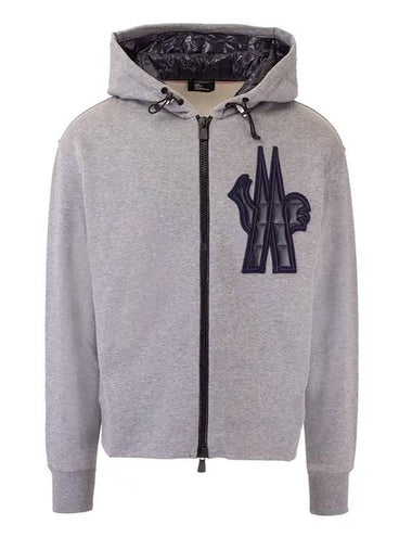 Grenoble Zip Up Hoodie Grey - MONCLER - BALAAN 1