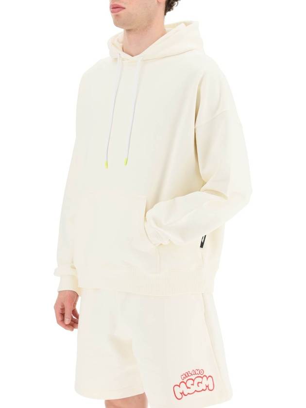 Maxi Graphic Patch Cotton Hoodie Ivory - MSGM - BALAAN 3