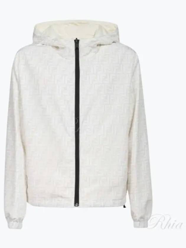 Men's Logo Pattern Reversible Windbreaker White - FENDI - BALAAN 2