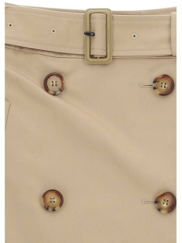 Women's Cotton Gabardine Mini Trench A-Line Skirt Beige - BURBERRY - BALAAN 4