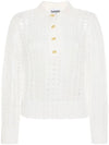 Mohair Lace Polo Knit Top White - GANNI - BALAAN 3